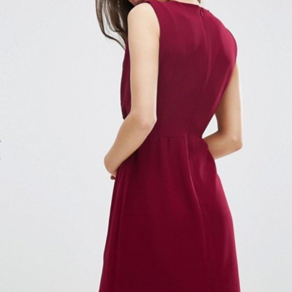ASOS Wal G Summer Dress Mini/Wedding/Maroon - Picture 2 of 10